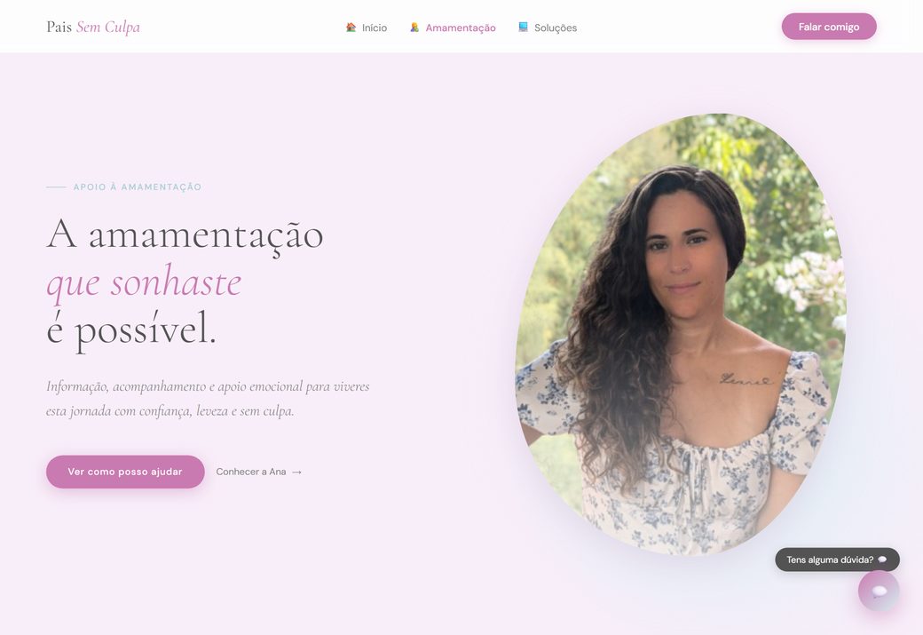 Website de apoio à amamentação