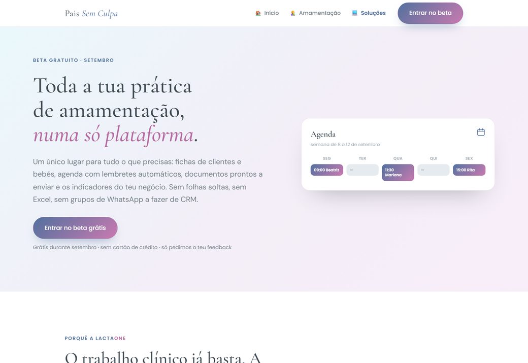 Landing page LactaOne