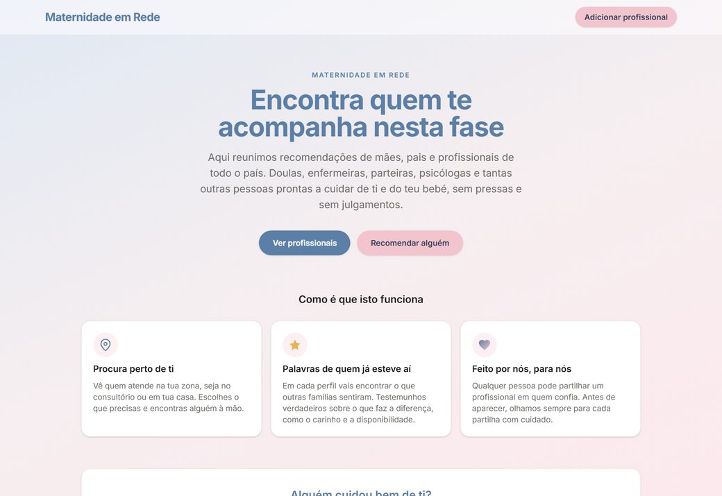 Website Maternidade em Rede